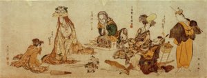 Allusioni alle danze Kabuki da Katsushika Hokusai