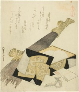 Radice di bardana, dalla serie "Una selezione di cavalli" da Katsushika Hokusai