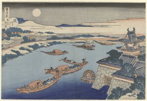 Il fiume Yodo al chiaro di luna da Katsushika Hokusai