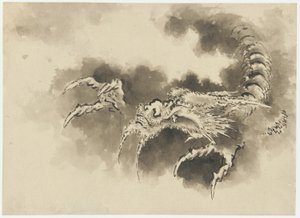 Drago che emerge dalle nuvole, periodo Edo