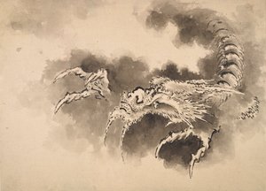 Drago che emerge dalle nuvole, periodo Edo da Katsushika Hokusai