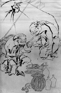 Ebisu e Daikoku celebrano il festival del nuovo anno da Katsushika Hokusai