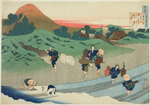 Imperatrice Jito (Jito Tenno) dalla serie "Cento poesie spiegate dalla balia (Hyakunin isshu uba ga etoki)" da Katsushika Hokusai