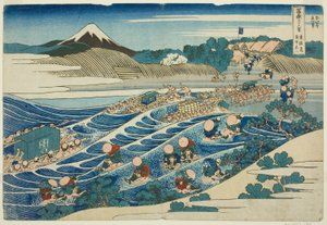 Fuji da Kanaya sul Tokaido (Tokaido Kanaya no Fuji), dalla serie Trenta-sei vedute del Monte Fuji (Fugaku sanjurokkei)