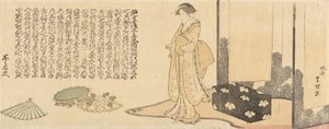 Una geisha si prepara per lo spettacolo da Katsushika Hokusai