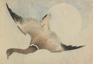 Oca che vola davanti alla luna da Katsushika Hokusai