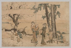 Gruppo di figure vicino a un ruscello, 1760-1849