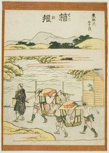 Hakone, dalla serie "Le cinquantatré stazioni del Tokaido (Tokaido gojusan tsugi)" da Katsushika Hokusai