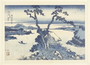Il lago Suwa nella provincia di Shinano (36 vedute del monte Fuji)
