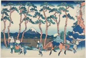 Hodogaya sul Tokaido (Tokaido Hodogaya), dalla serie "Trentasei vedute del Monte Fuji (Fugaku sanjurokkei)". da Katsushika Hokusai