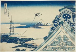 Tempio Honganji ad Asakusa a Edo (Toto Asakusa Honganji), dalla serie "Trentasei vedute del Monte Fuji (Fugaku sanjurokkei)"