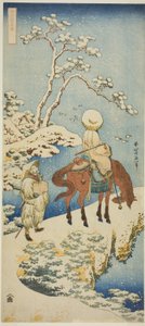 Cavaliere nella neve, dalla serie "Uno specchio vero di poesie giapponesi e cinesi (Shiika shashin kyo)" da Katsushika Hokusai