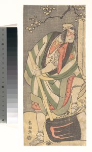 Ichikawa Ebizō (V Danjūrō) nel ruolo di Mongaku Shonin travestito da Yamagatsu, dall’opera *Kin no Menuki Minamotoya Kakutsuba* da Katsushika Hokusai