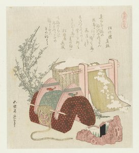 Lavoratore del cotone con sella da Katsushika Hokusai