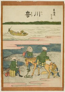 Kawasaki, dalla serie "Le cinquantatré stazioni del Tokaido (Tokaido gojusan tsugi)" da Katsushika Hokusai