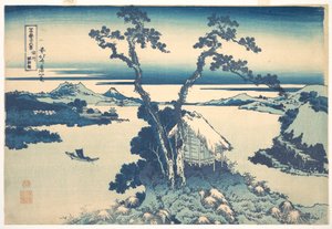 Il lago Suwa nella provincia di Shinano (Shinshū Suwako), dalla serie “Le trentasei vedute del Monte Fuji” (Fugaku sanjūrokkei) da Katsushika Hokusai