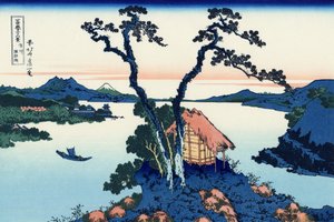 Lago Suwa nella provincia di Shinano, c.1830 da Katsushika Hokusai