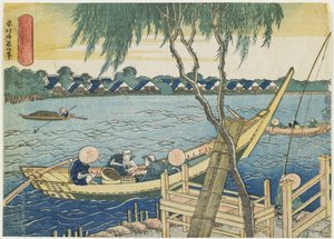 Pesca con lenza lunga sul fiume Miyato, 1832-1834