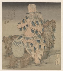 Uomo in abito di foglie da Katsushika Hokusai