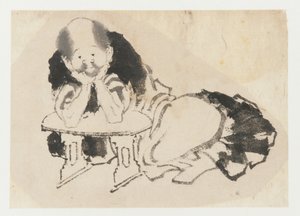 Uomo seduto con un bracciolo, periodo Edo, XIX secolo da Katsushika Hokusai