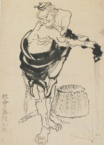 Uomo che strizza la sua veste da Katsushika Hokusai