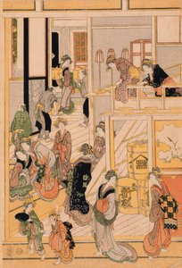 Capodanno alla casa da tè Ogi-ya, c.1810 da Katsushika Hokusai