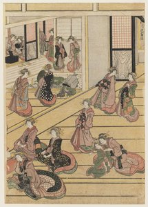Capodanno alla casa da tè Ogi-ya, c.1810 da Katsushika Hokusai