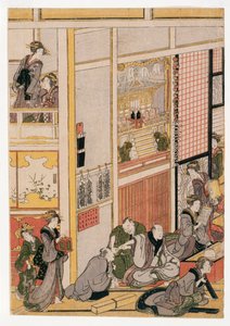 Giorni di Capodanno della casa da tè Ogi-ya, c.1810