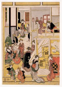 Giorni di Capodanno della casa da tè Ogi-ya, c.1810 da Katsushika Hokusai