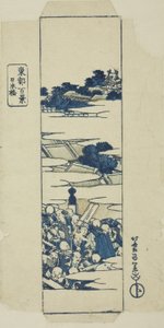Ponte Nihonbashi, copertina della serie "Cento vedute della capitale orientale (Toto hyakkei)" da Katsushika Hokusai