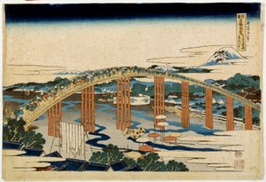 Ponte Yahagi di Okazaki sul Tokaido da Katsushika Hokusai