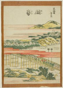 Okazaki, dalla serie "Le cinquantatré stazioni del Tokaido (Tokaido gojusan tsugi)" da Katsushika Hokusai