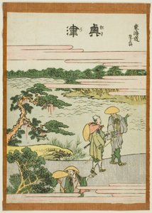 Okitsu, dalla serie "Le cinquantatré stazioni del Tokaido (Tokaido gojusan tsugi)" da Katsushika Hokusai
