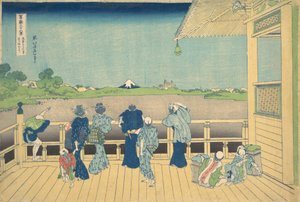 Sala Sazai al Tempio dei Cinquecento Arhat Gohyaku Rakanji Sazaido, ca. 1830-32 da Katsushika Hokusai