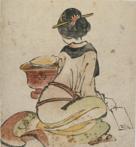 Figura seduta di una donna da Katsushika Hokusai