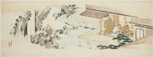 Servitore che lancia fasci di rami nella cascata da Katsushika Hokusai