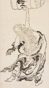 Shojo che solleva una botte di sakè, periodo Edo, ca. 1840