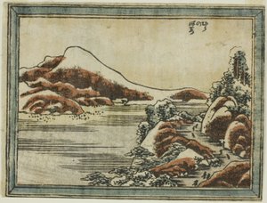 Neve al crepuscolo a Hira (Hira no bosetsu), dalla serie Otto vedute di Omi in stile incisione (Doban Omi hakkei) da Katsushika Hokusai