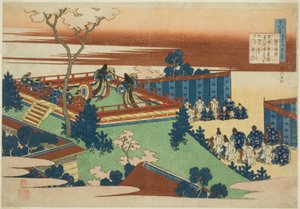 Sojo Henjo, dodicesimo poeta della serie Cento poesie di cento poeti spiegate dalla nutrice da Katsushika Hokusai