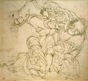 Soko combatte con sua moglie da Katsushika Hokusai