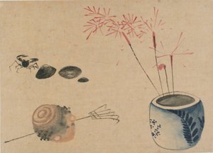 Stelle filanti, granchio e bulbo, fine XVIII-inizio XIX secolo da Katsushika Hokusai