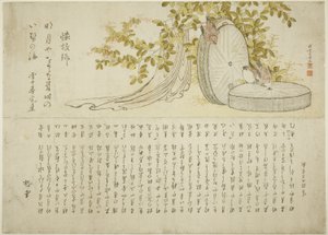 Passeri su macine con cespugli di Hagi da Katsushika Hokusai