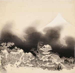 Tempesta in montagna da Katsushika Hokusai
