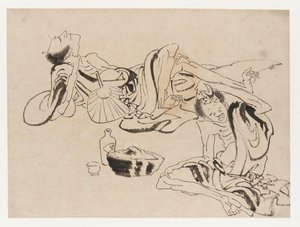 Bevitori di sake estivi da Katsushika Hokusai