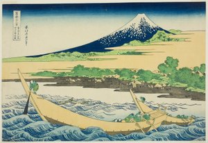 Baia di Tagonoura vicino a Ejiri sulla Tōkaidō (Tōkaidō Ejiri Tagonoura ryakuzu), dalla serie Trentasei vedute del Monte Fuji (Fugaku sanjurokkei)
