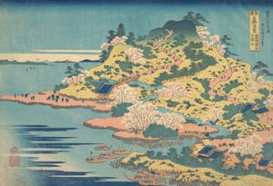 Tenpozan alla foce del fiume Aji nella provincia di Settsu da Katsushika Hokusai