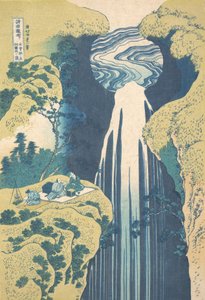 Le cascate di Amida nelle lontane regioni della strada Kisokaido Kisoji no oku Amida-ga-taki..., ca. 1827