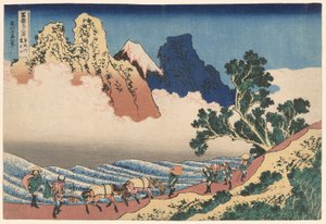 Il retro del Monte Fuji visto dal fiume Minobu (Minobugawa Urafuji), dalla serie Trenta-Six Views of Mount Fuji (Fugaku sanjurokkei)