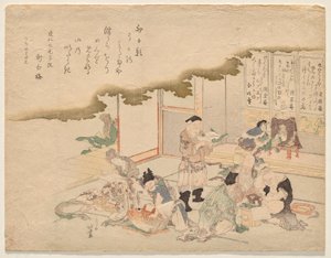 I Sette Dei della Fortuna celebrano il Nuovo Anno da Katsushika Hokusai