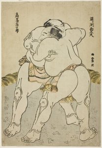 I Lottatori di Sumo Uzugafuchi Kandayu e Takasaki Ichijuro da Katsushika Hokusai